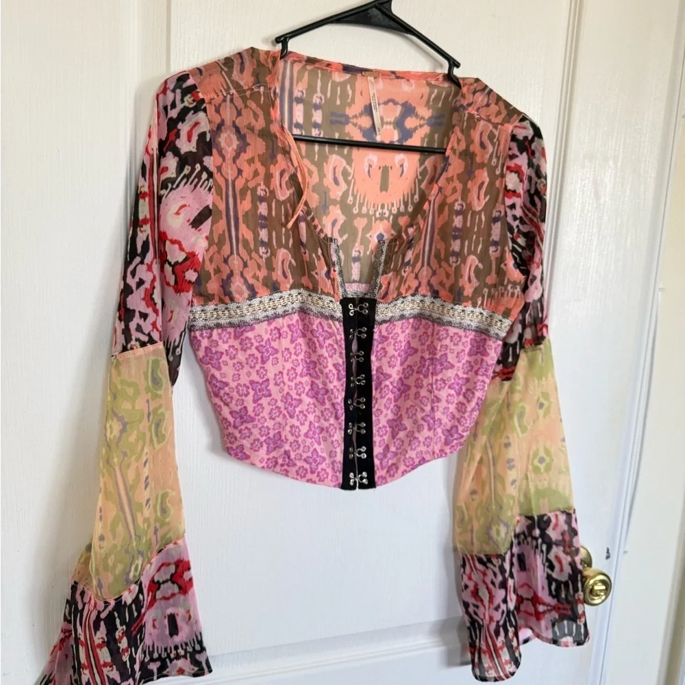 Free People Walk That Walk Boho  Crop Top